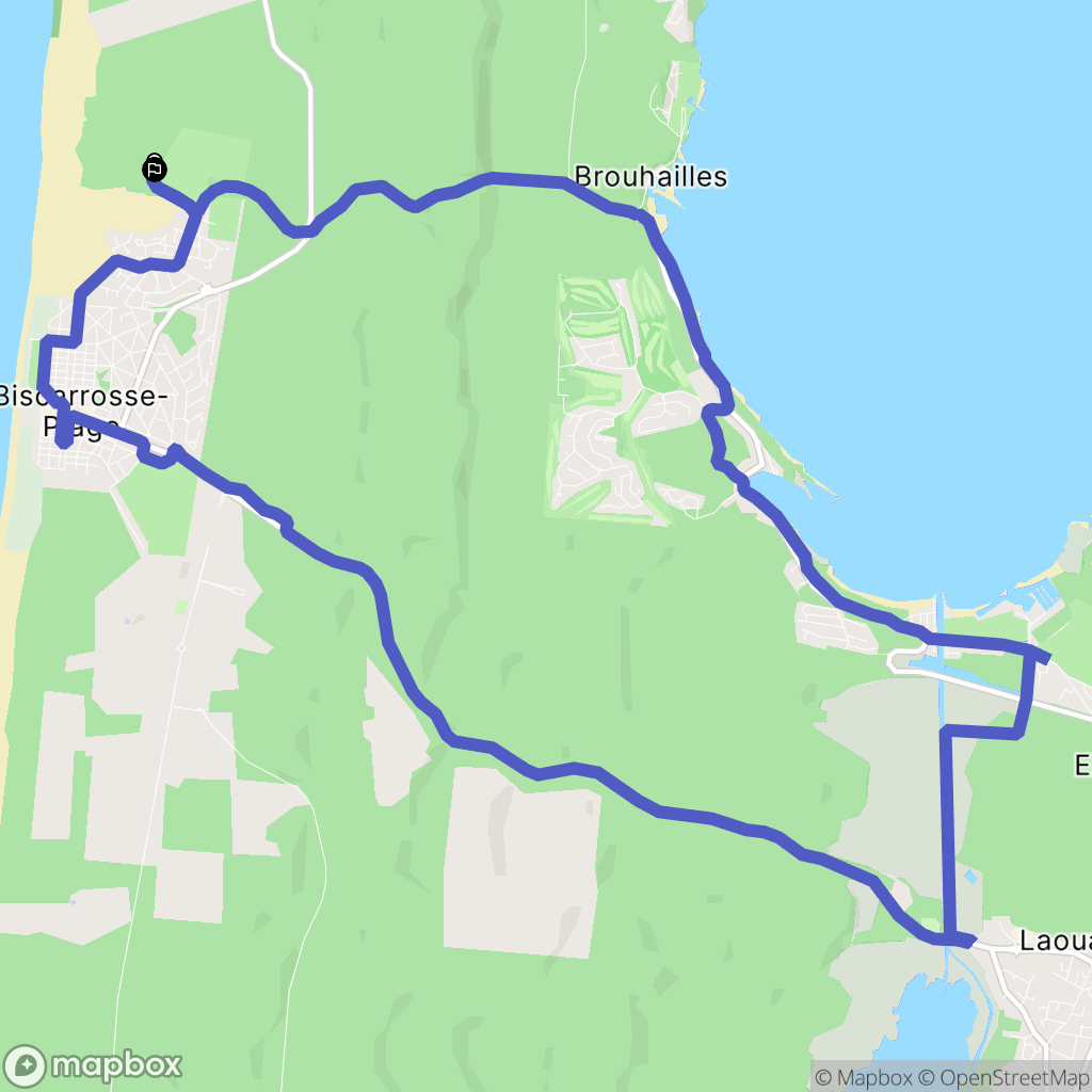 Biscarrosse : carte du parcours de randonnée - France