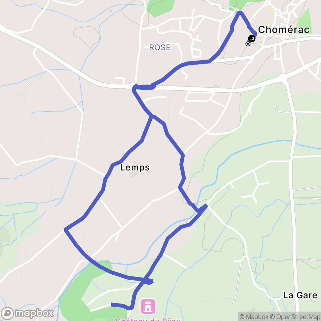 Chomérac : carte du parcours de randonnée - France