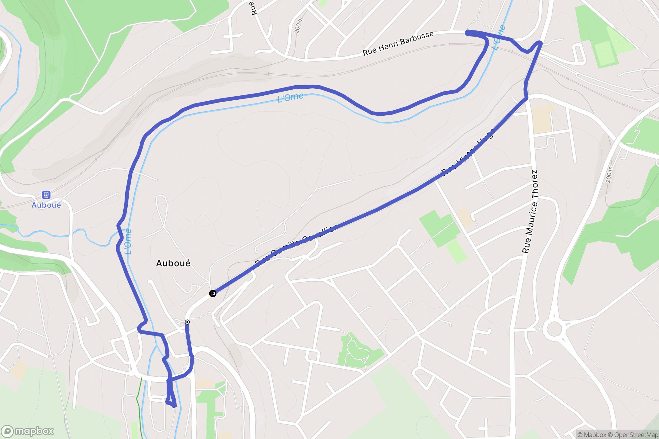 Auboué : carte du parcours de randonnée - France