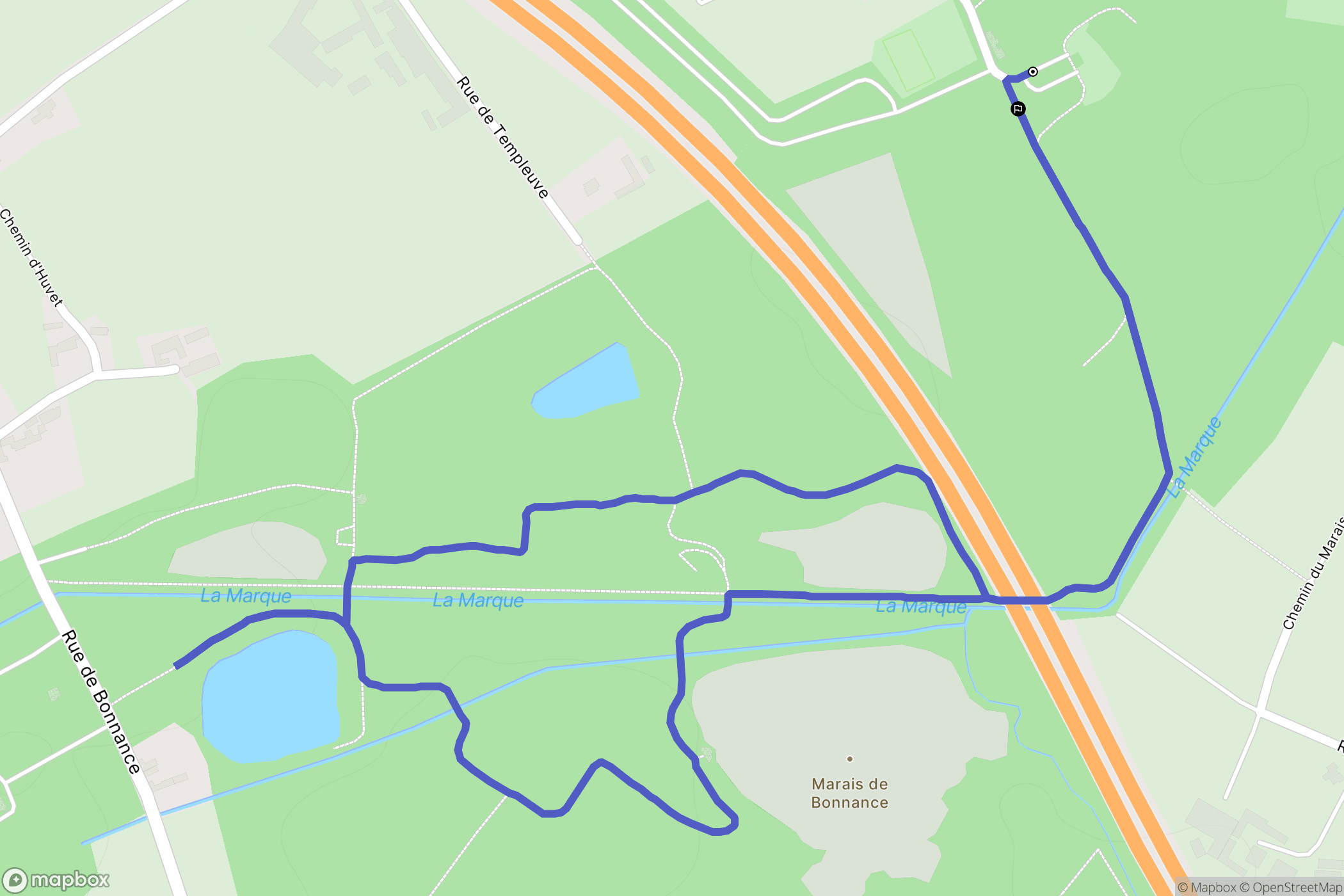 Péronne-en-Mélantois : carte du parcours de randonnée - France