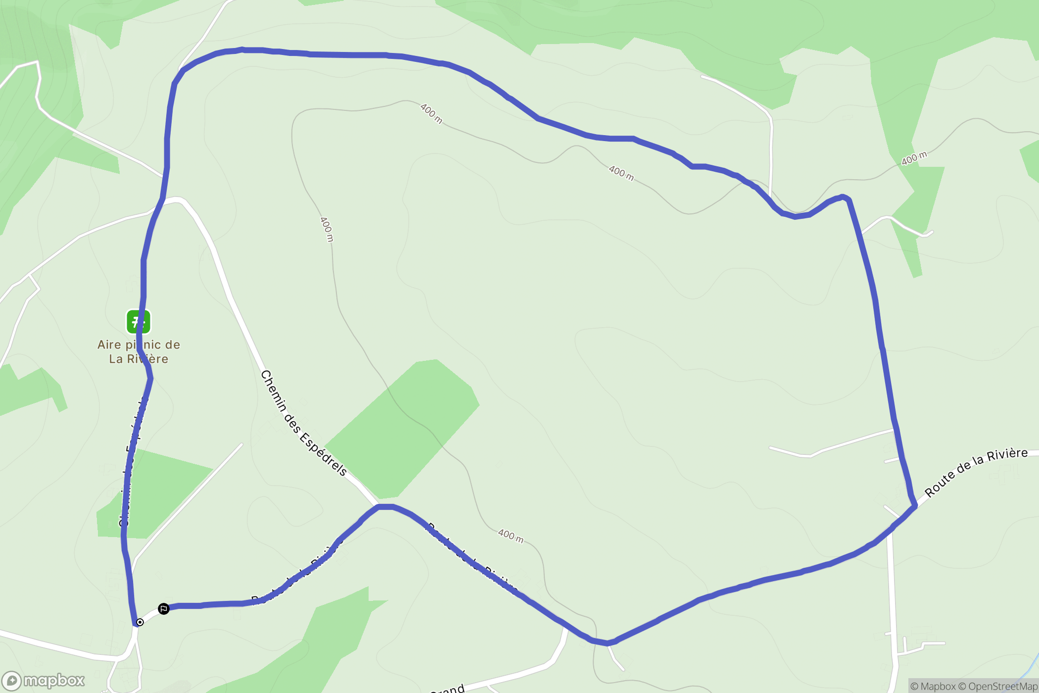 Mirandol-Bourgnounac : carte du parcours de randonnée - France