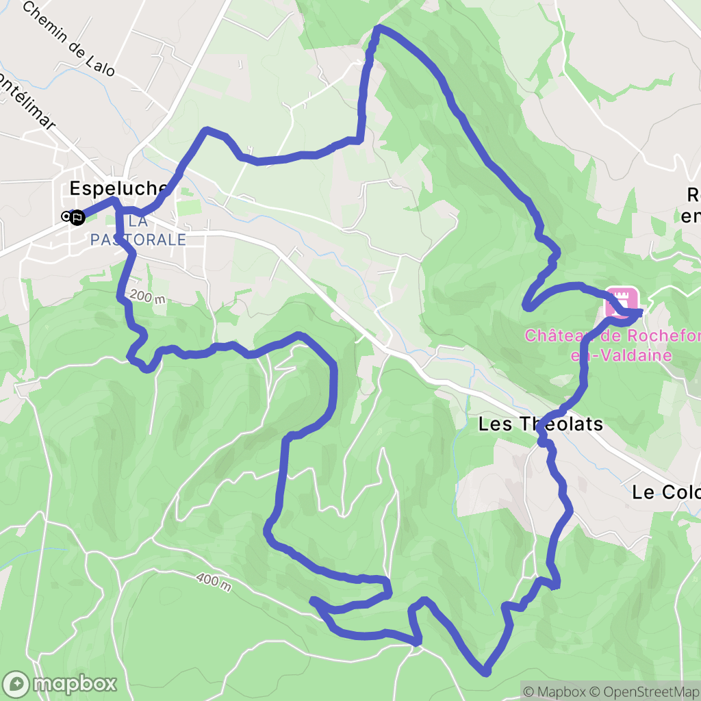 Espeluche : carte du parcours de randonnée - France