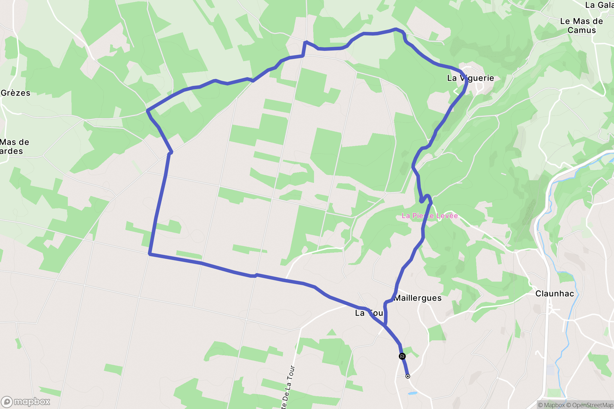 Salles-Courbatiès : carte du parcours de randonnée - France