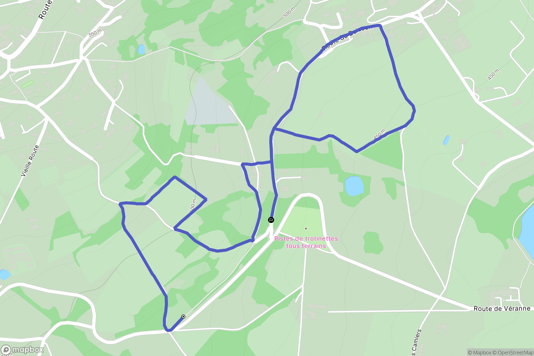Véranne : carte du parcours de randonnée - France