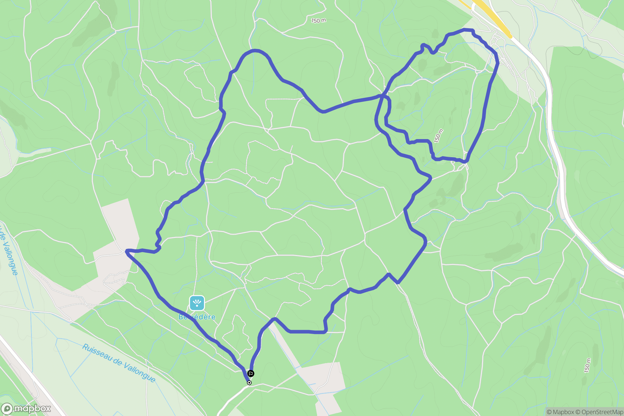 Nîmes : carte du parcours de randonnée - France