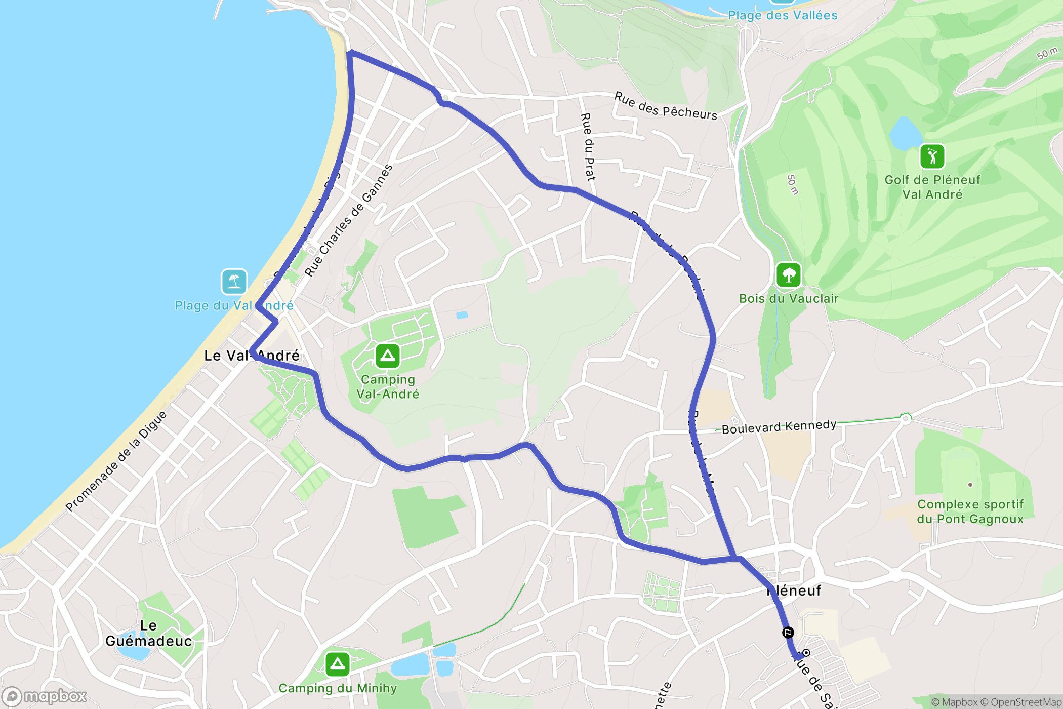 Pléneuf-Val-André : carte du parcours de randonnée - France