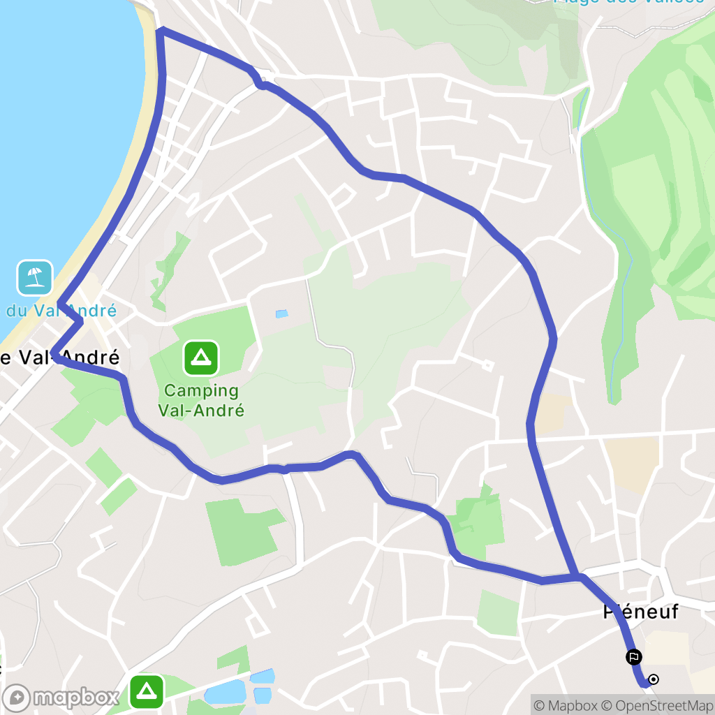 Pléneuf-Val-André : carte du parcours de randonnée - France