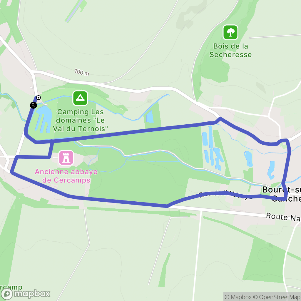 Frévent : carte du parcours de randonnée - France