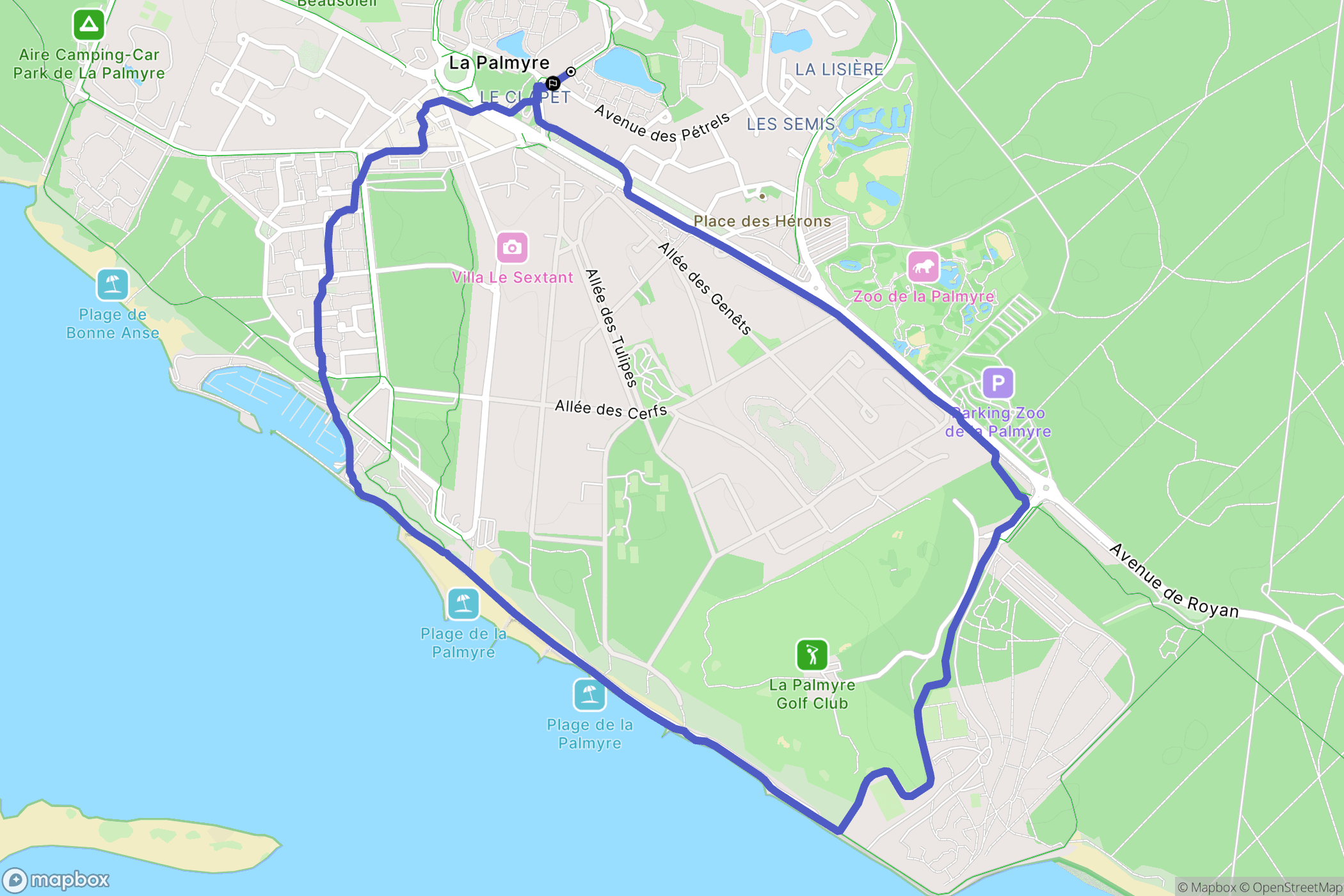 Les Mathes : carte du parcours de randonnée - France