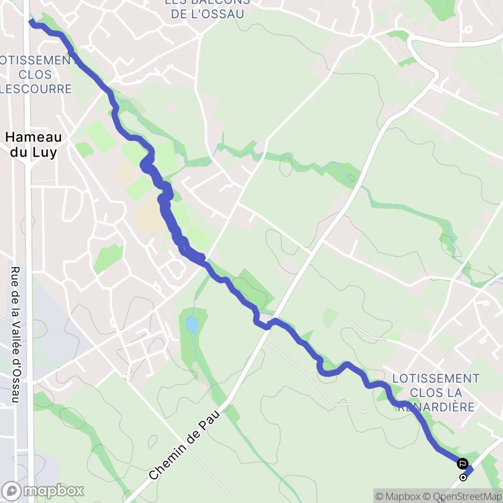 Montardon : carte du parcours de randonnée - France