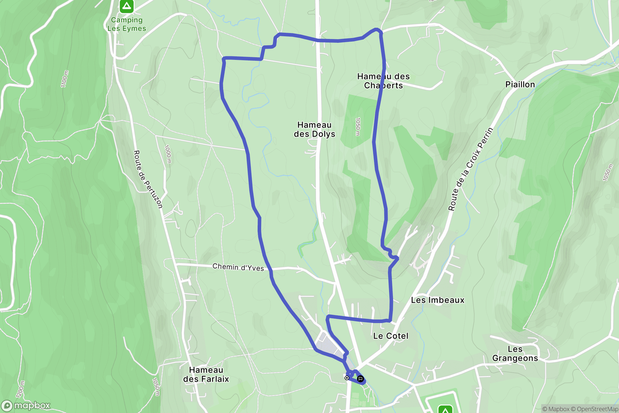 Méaudre : carte du parcours de randonnée - France
