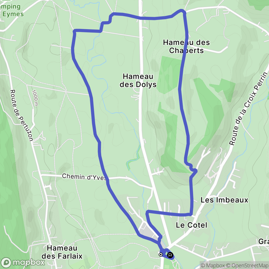 Méaudre : carte du parcours de randonnée - France