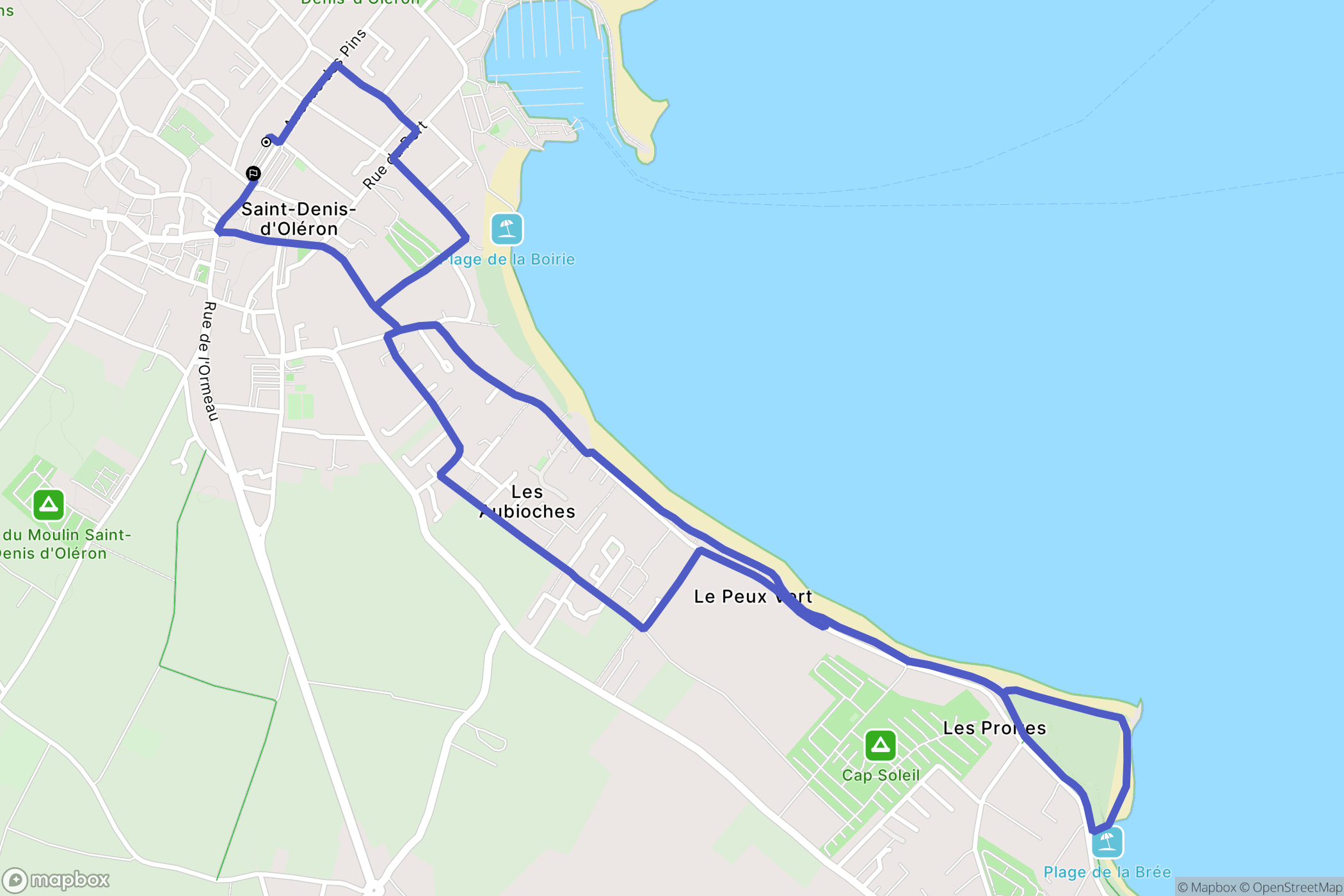 Saint-Denis-d'Oléron : carte du parcours de randonnée - France