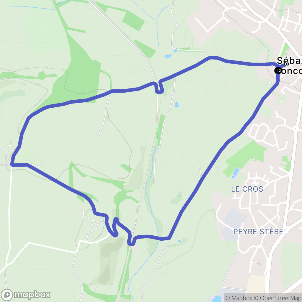 Sébazac-Concourès : carte du parcours de randonnée - France
