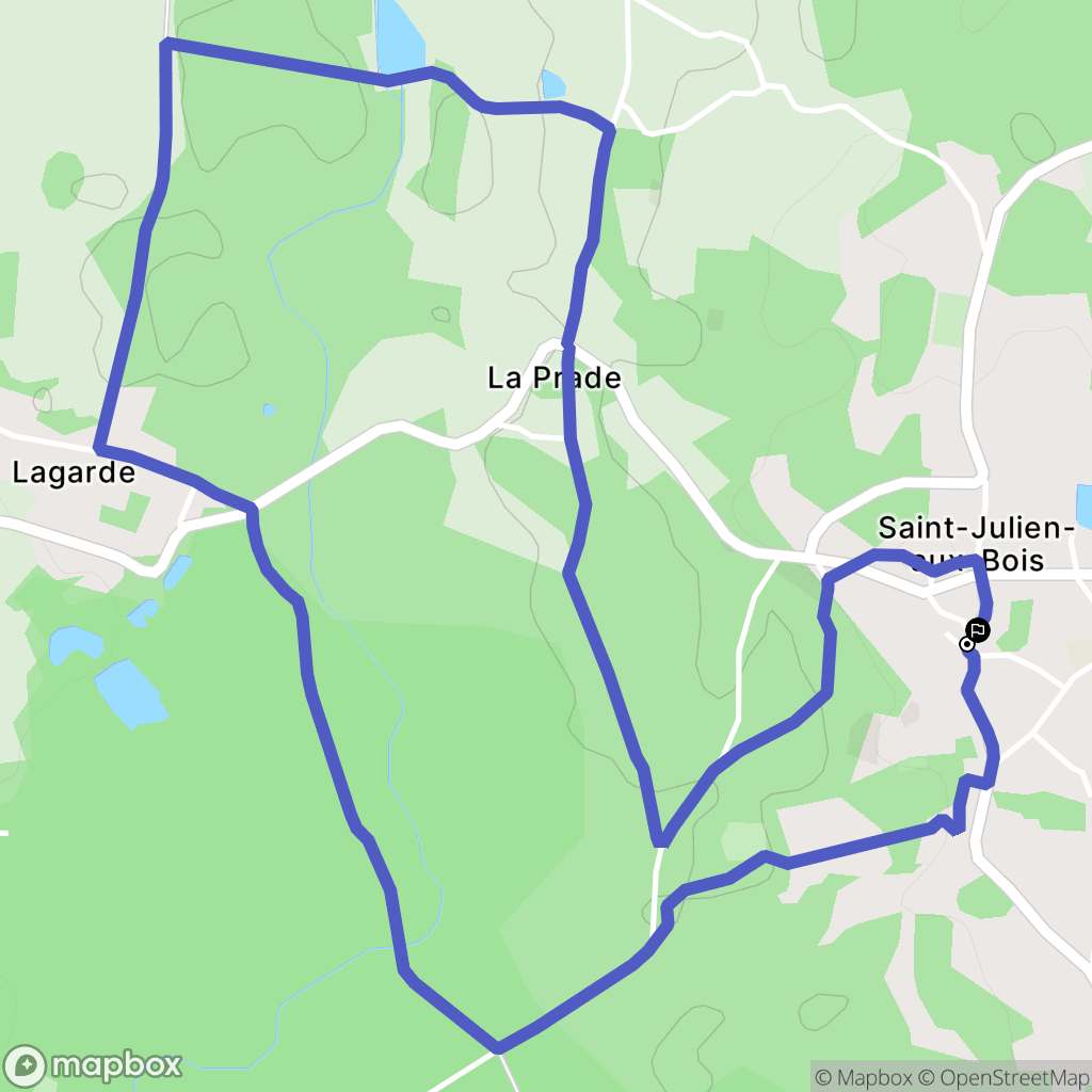 Saint-Julien-aux-Bois : carte du parcours de randonnée - France