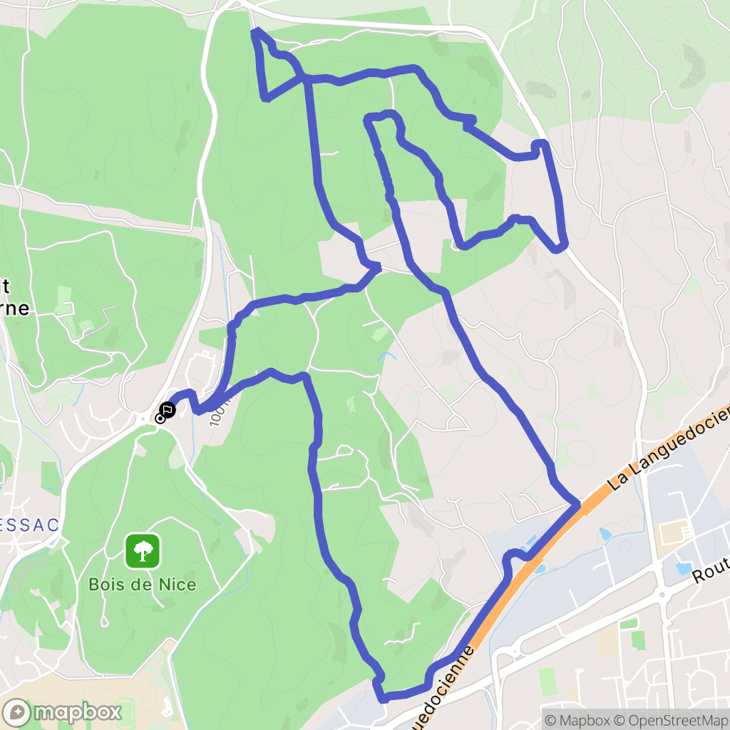 Nîmes : carte du parcours de randonnée - France