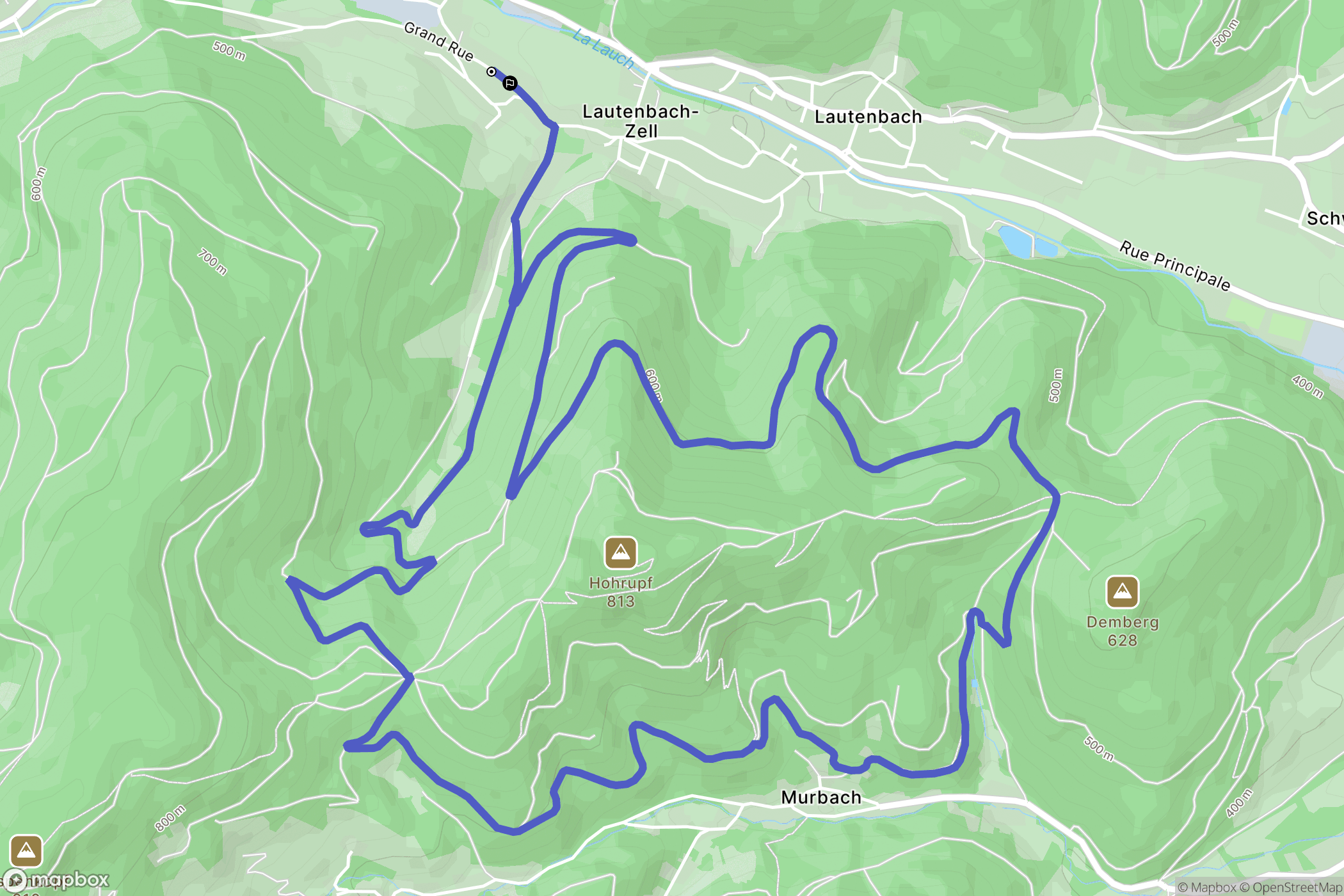 Lautenbach-Zell : carte du parcours de randonnée - France