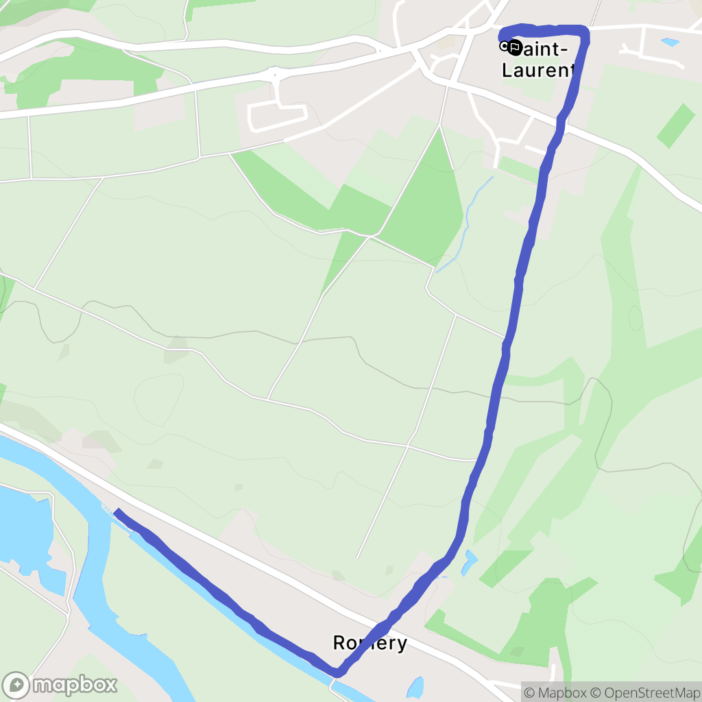 Saint-Laurent : carte du parcours de randonnée - France