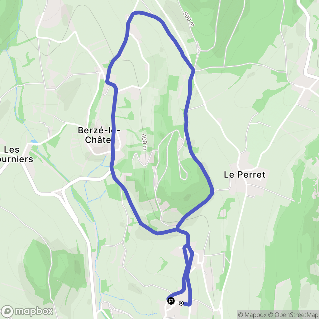 Berzé-la-Ville : carte du parcours de randonnée - France
