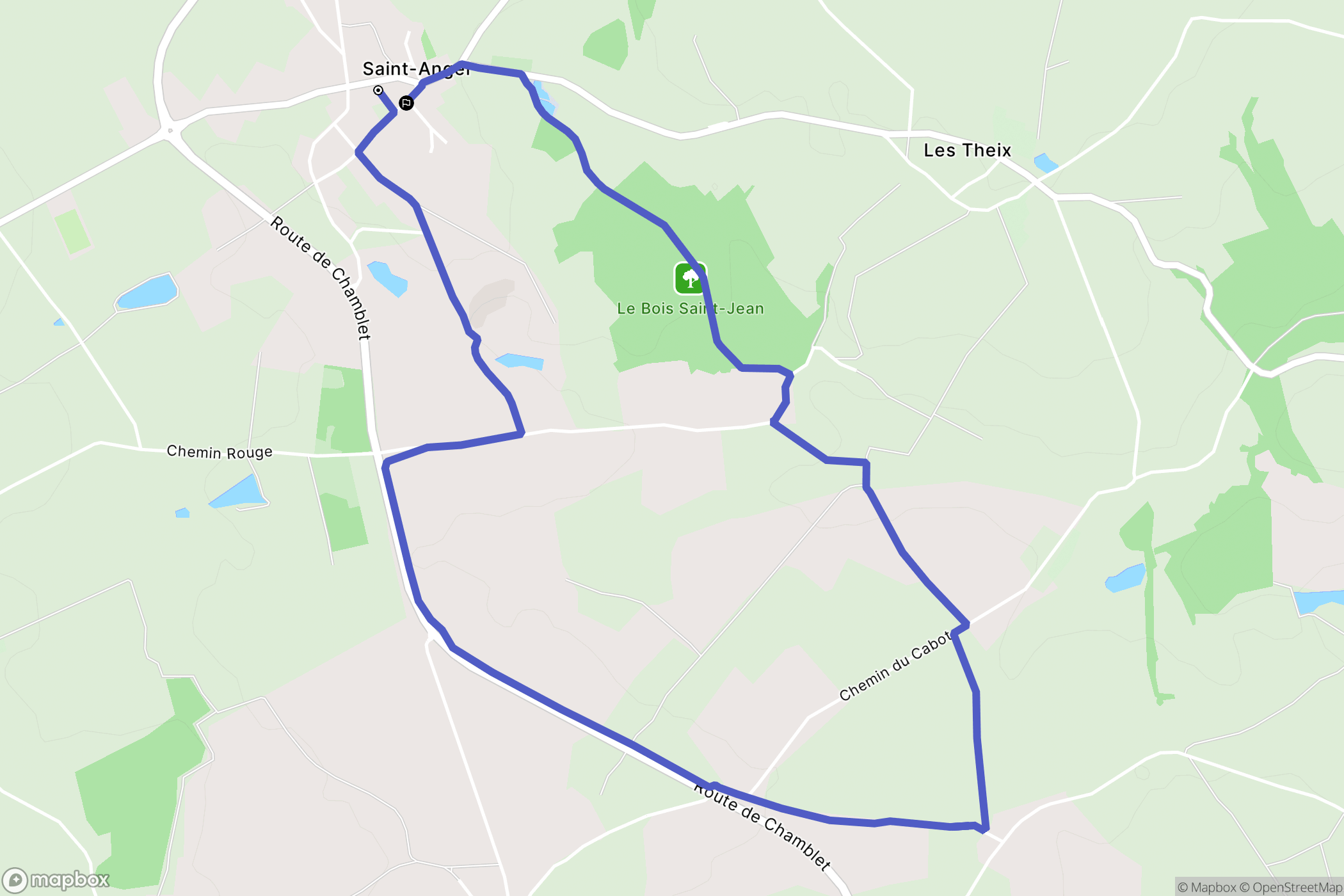 Saint-Angel : carte du parcours de randonnée - France