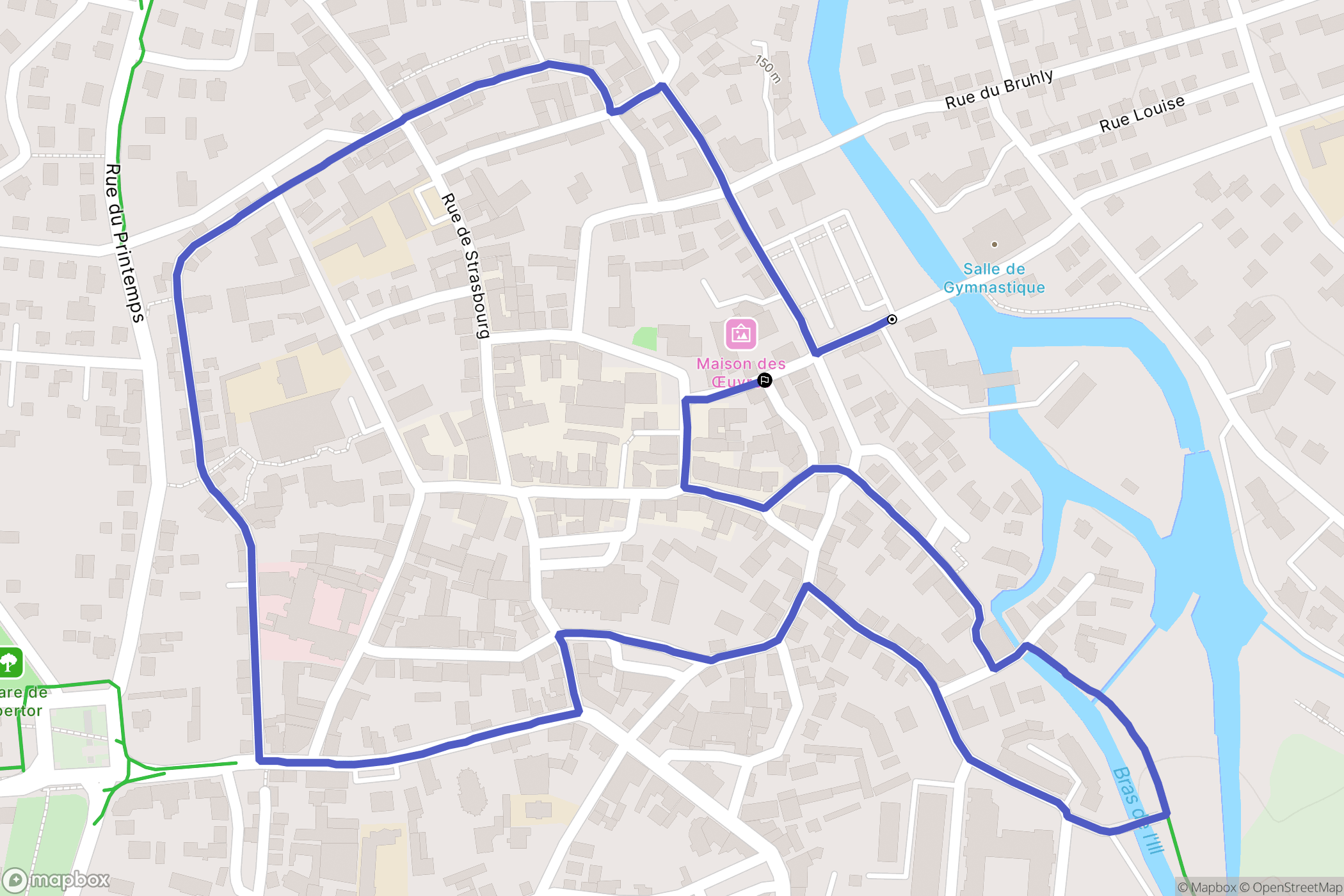 Erstein : carte du parcours de randonnée - France
