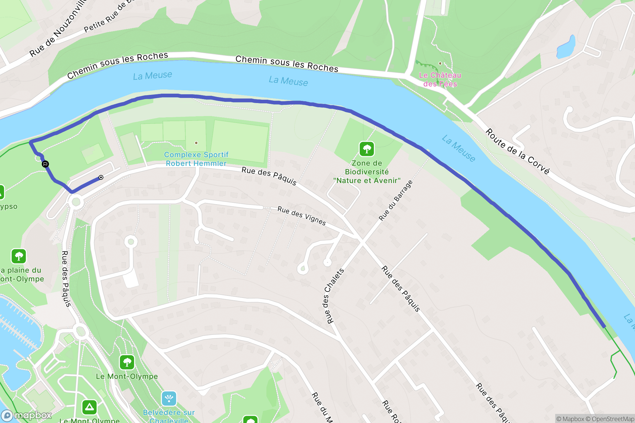 Charleville-Mézières : carte du parcours de randonnée - France