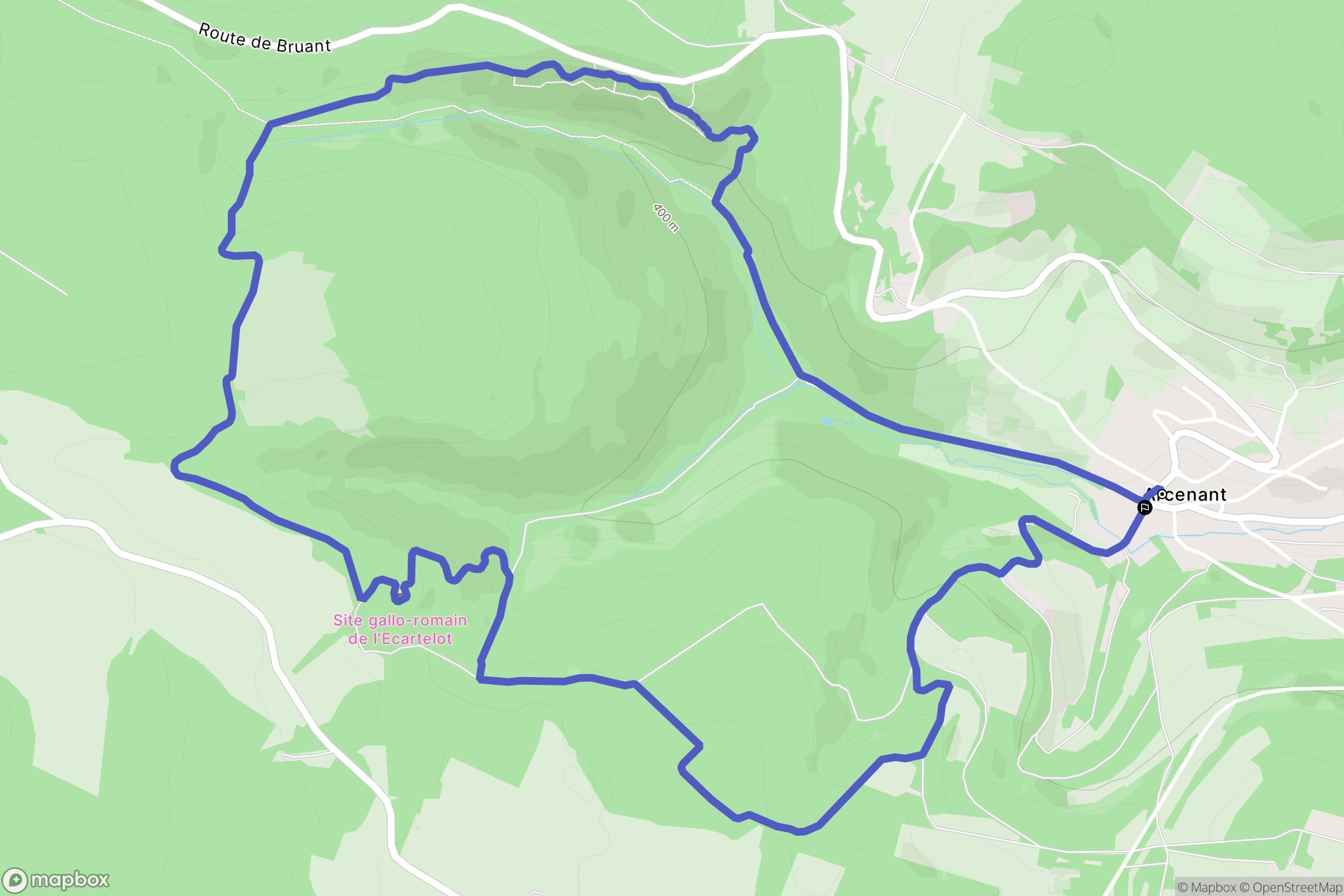 Arcenant : carte du parcours de randonnée - France
