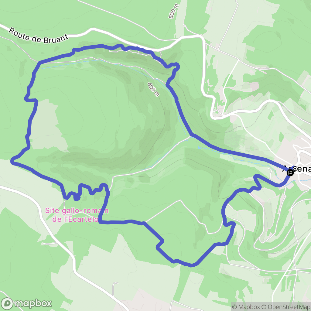 Arcenant : carte du parcours de randonnée - France
