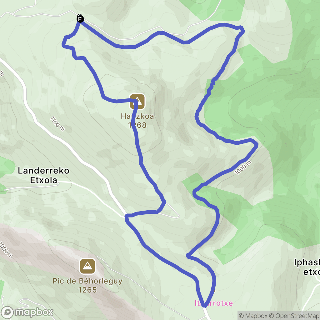Béhorléguy : carte du parcours de randonnée - France