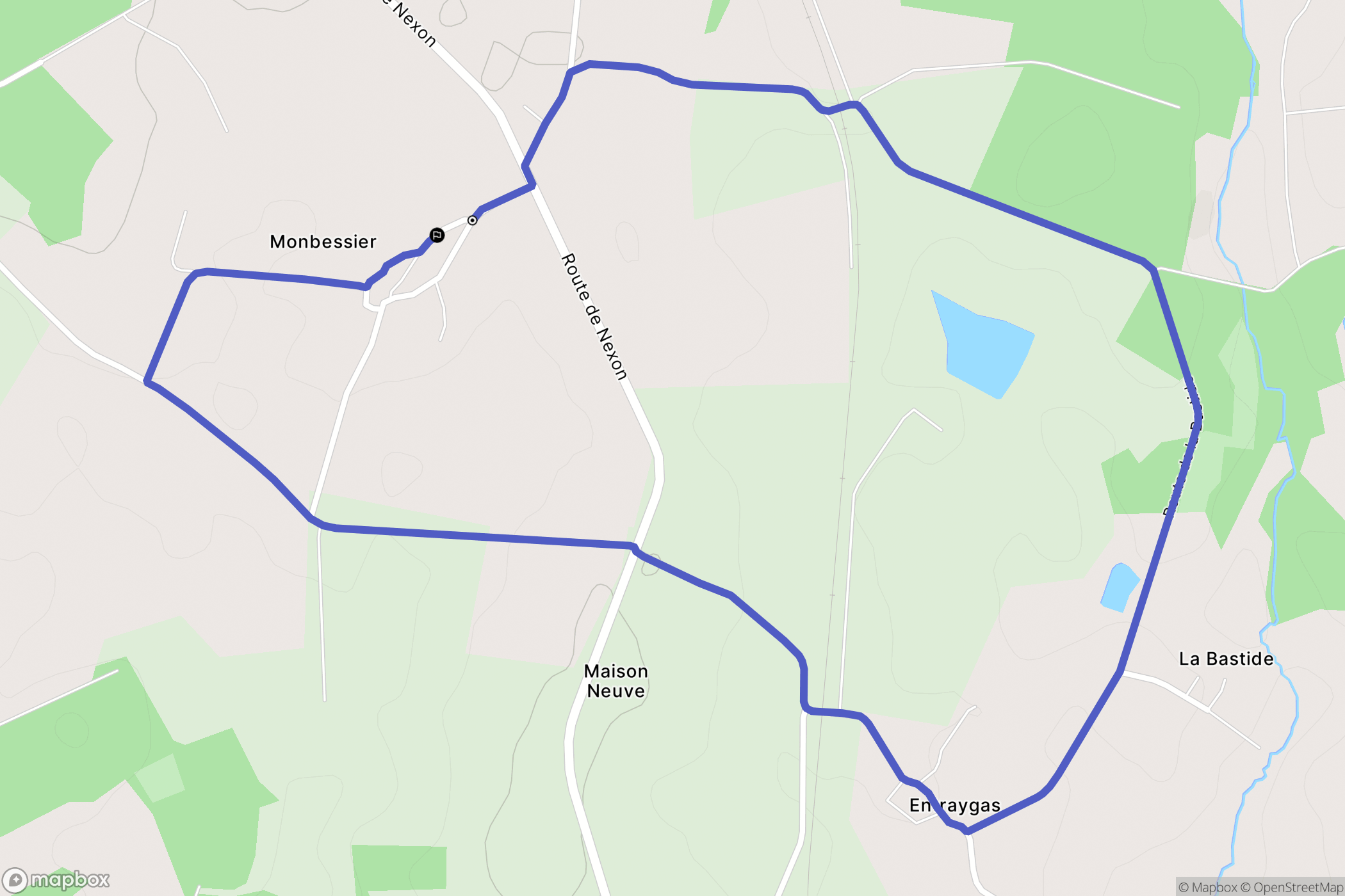 La Meyze : carte du parcours de randonnée - France