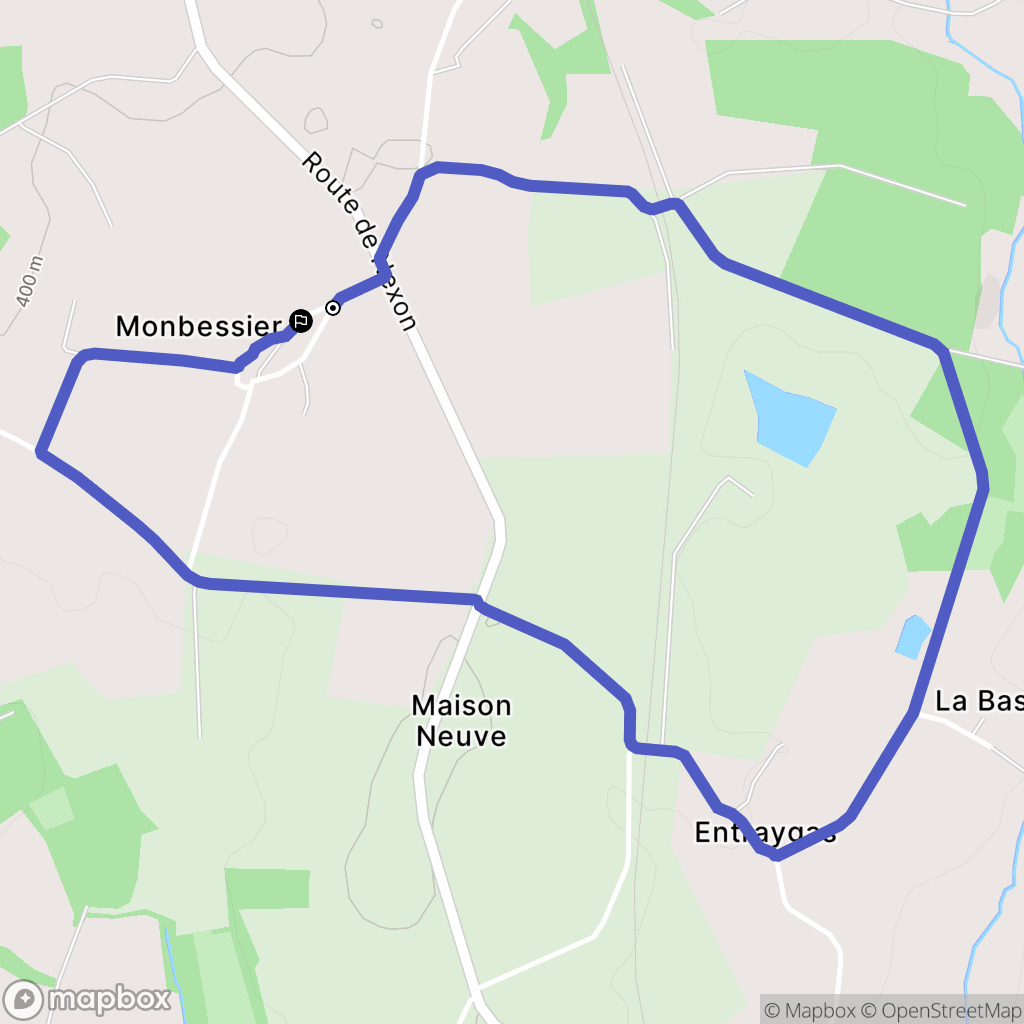 La Meyze : carte du parcours de randonnée - France