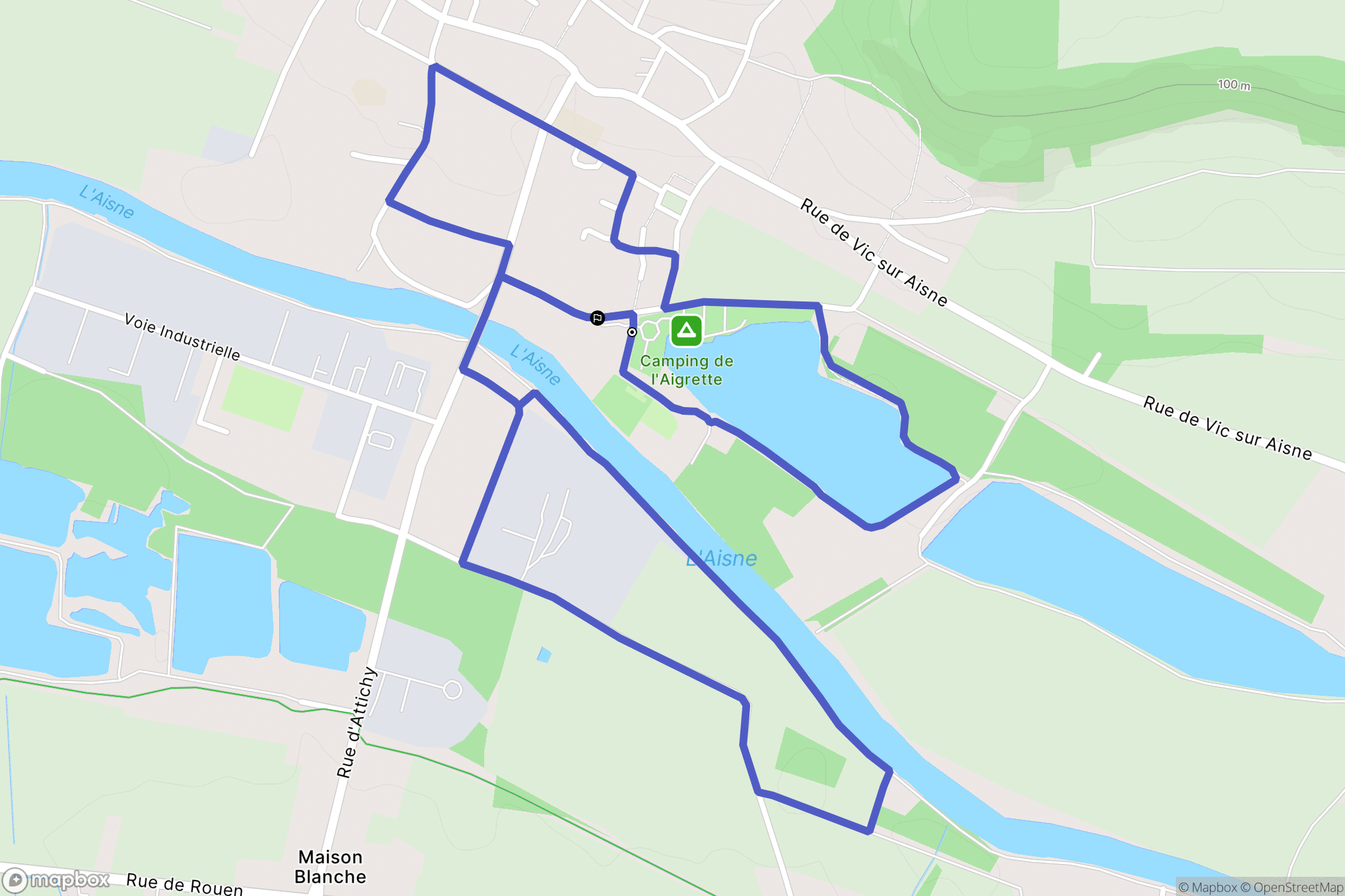 Attichy : carte du parcours de randonnée - France