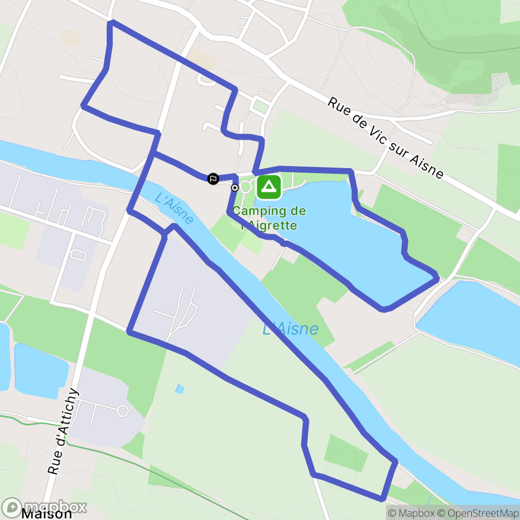 Attichy : carte du parcours de randonnée - France