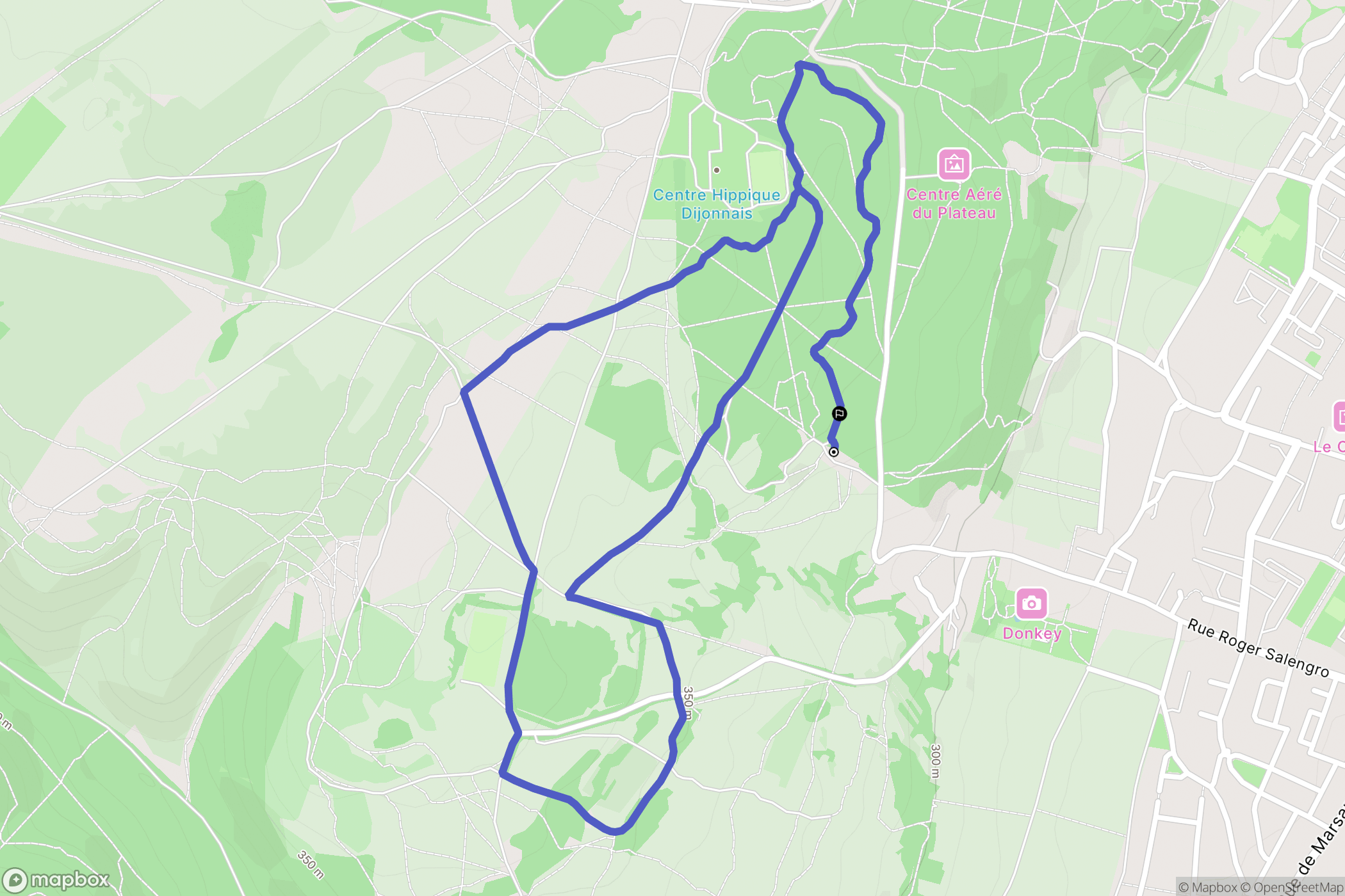 Chenôve : carte du parcours de randonnée - France
