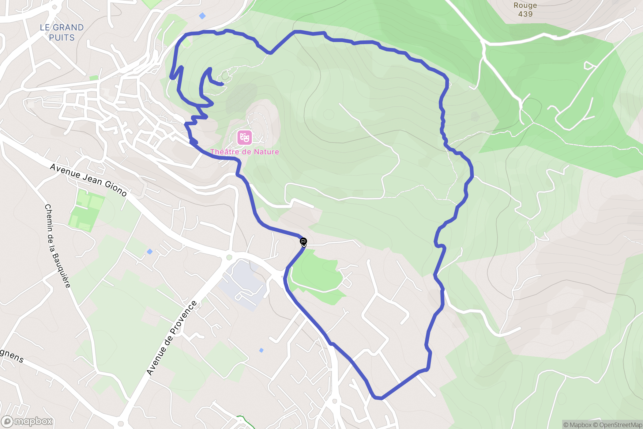 Allauch : carte du parcours de randonnée - France