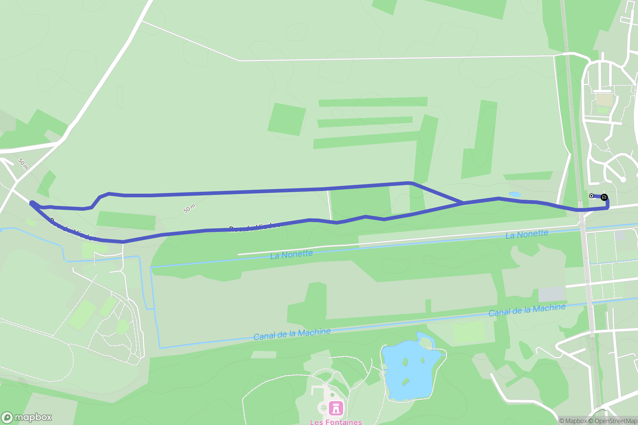 Chantilly : carte du parcours de randonnée - France