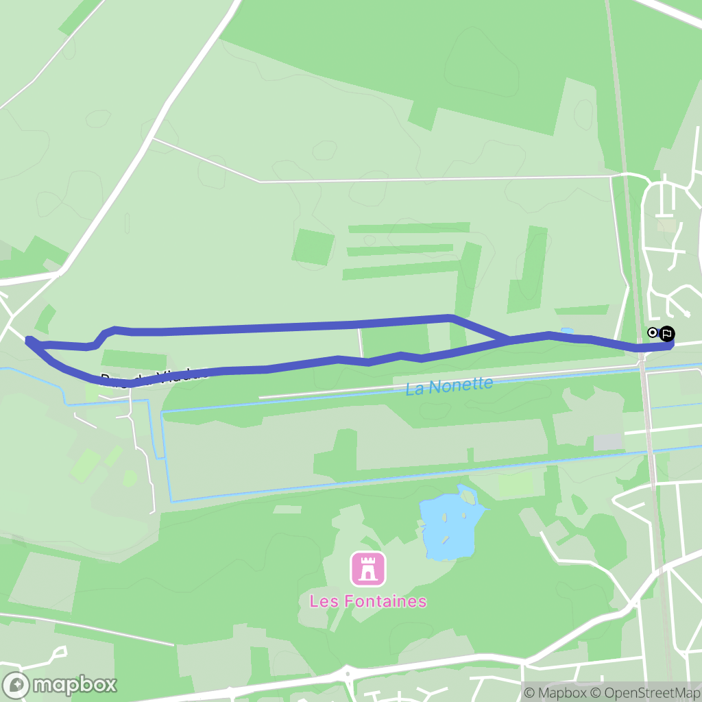 Chantilly : carte du parcours de randonnée - France