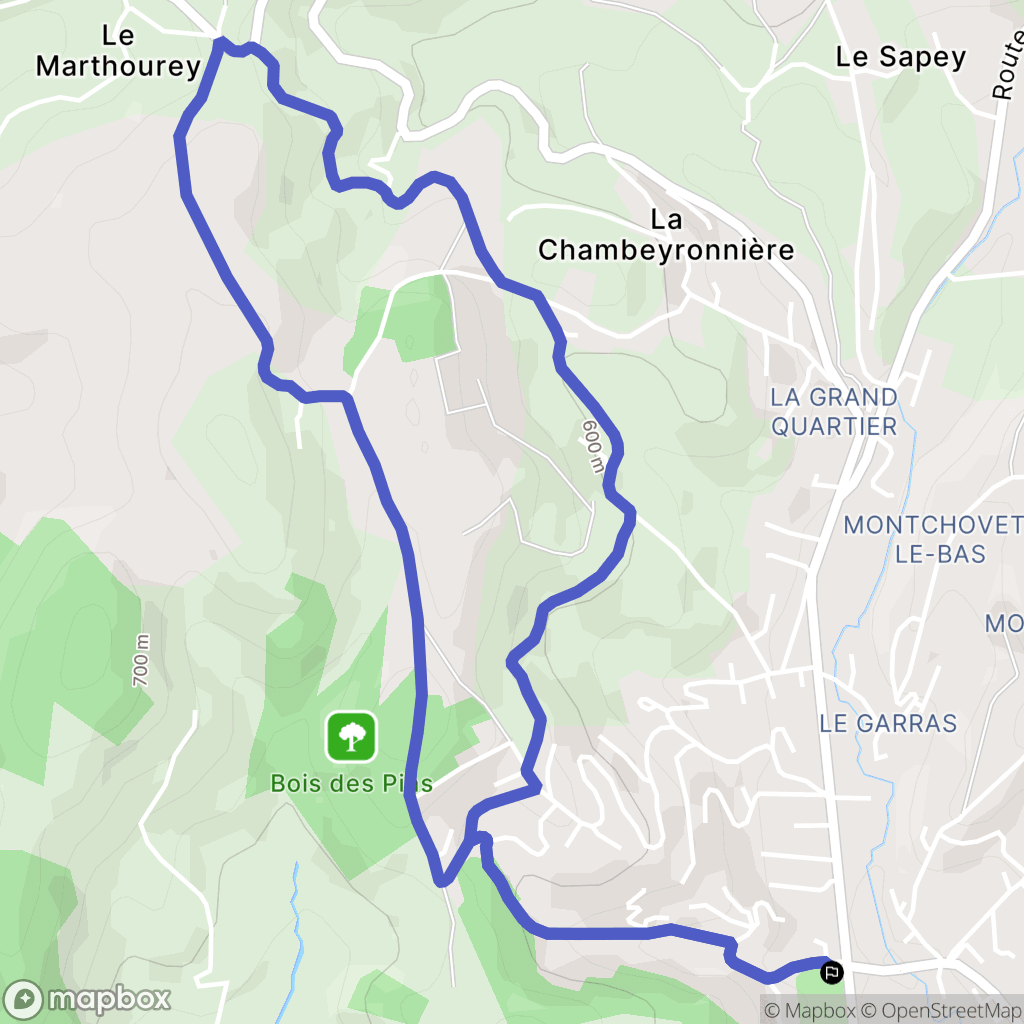 Sorbiers : carte du parcours de randonnée - France