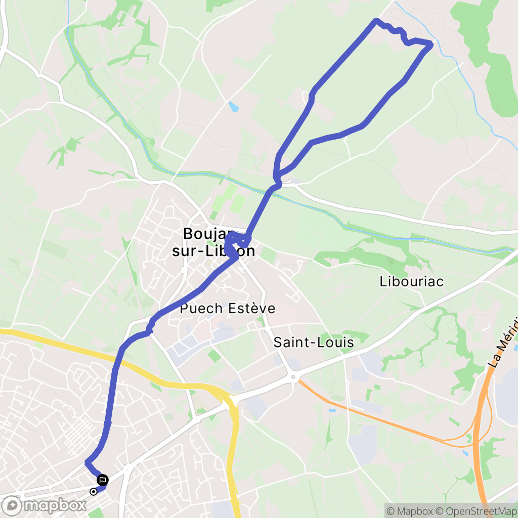 Béziers : carte du parcours de randonnée - France
