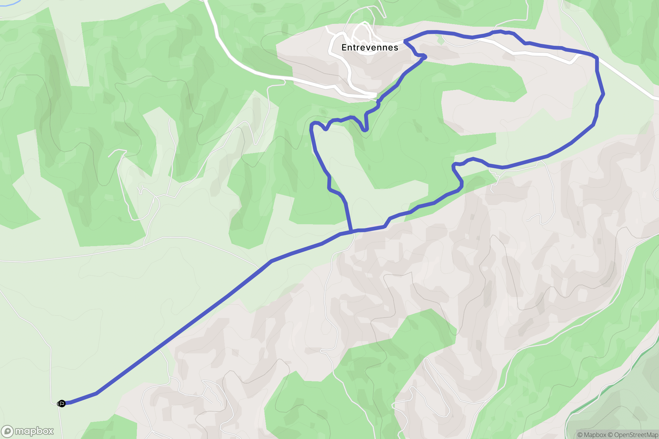 Entrevennes : carte du parcours de randonnée - France