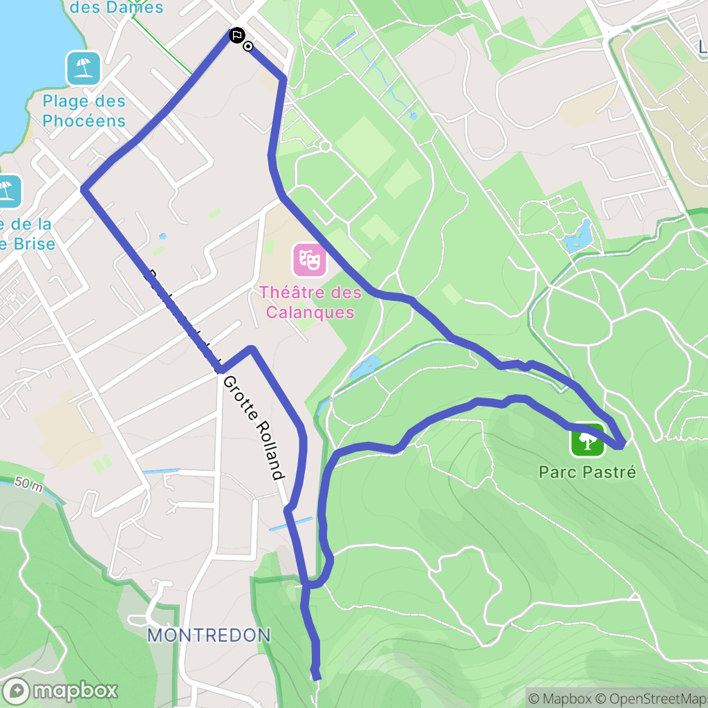 Marseille : carte du parcours de randonnée - France