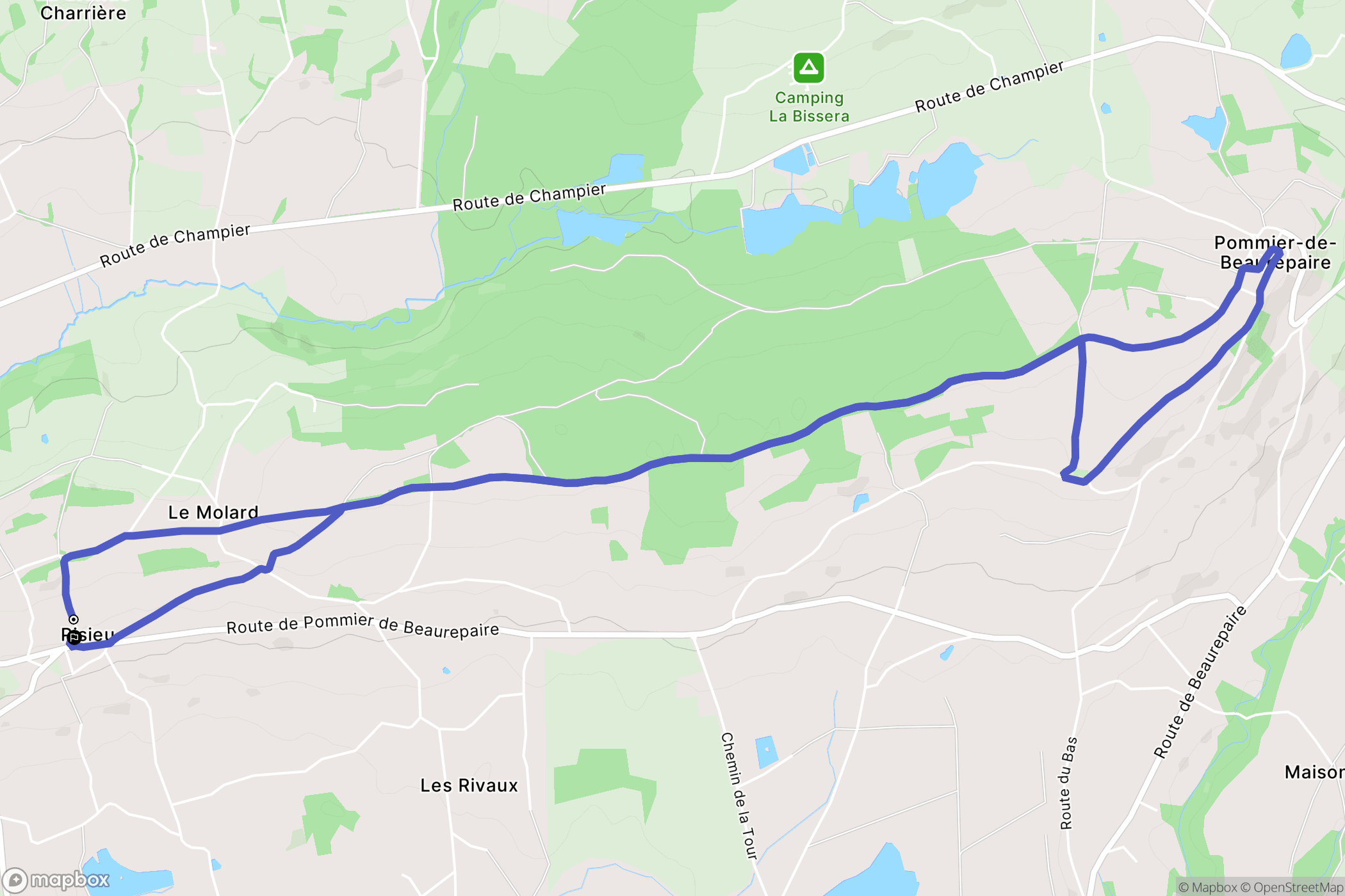 Pisieu : carte du parcours de randonnée - France