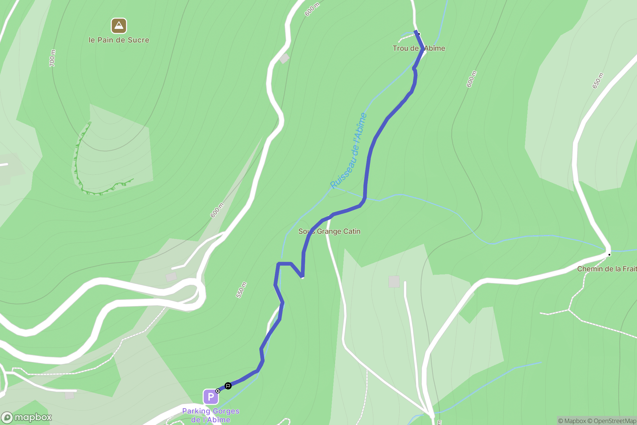 Saint-Claude : carte du parcours de randonnée - France