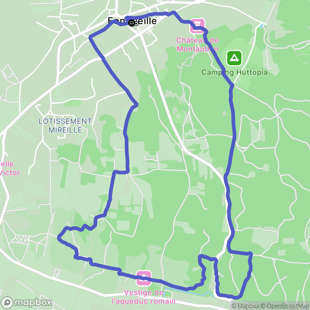 Fontvieille : carte du parcours de randonnée - France