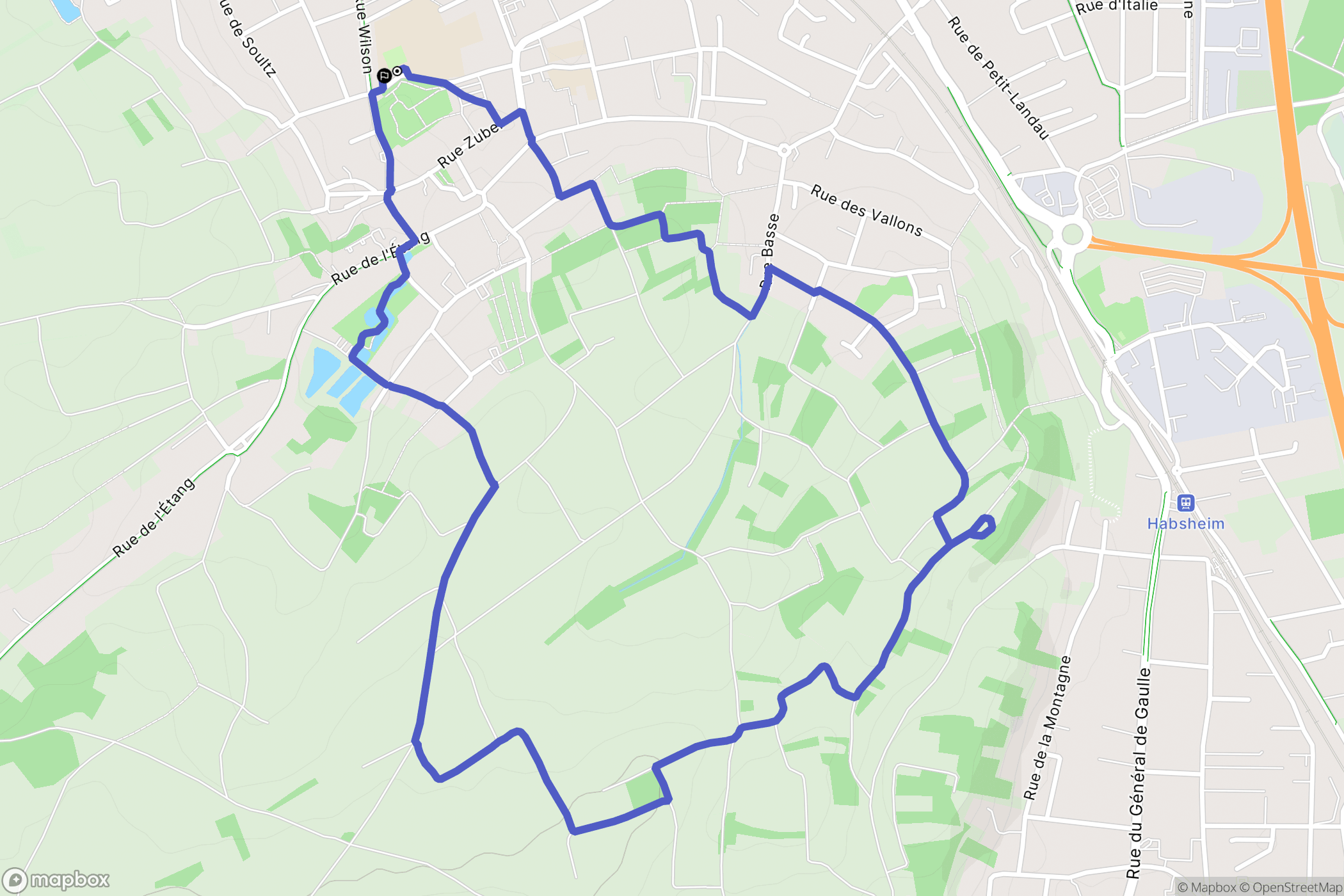 Rixheim : carte du parcours de randonnée - France