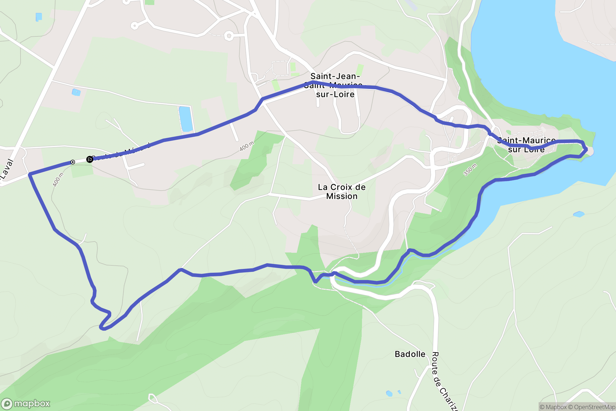 Saint-Jean-Saint-Maurice-sur-Loire : carte du parcours de randonnée - France