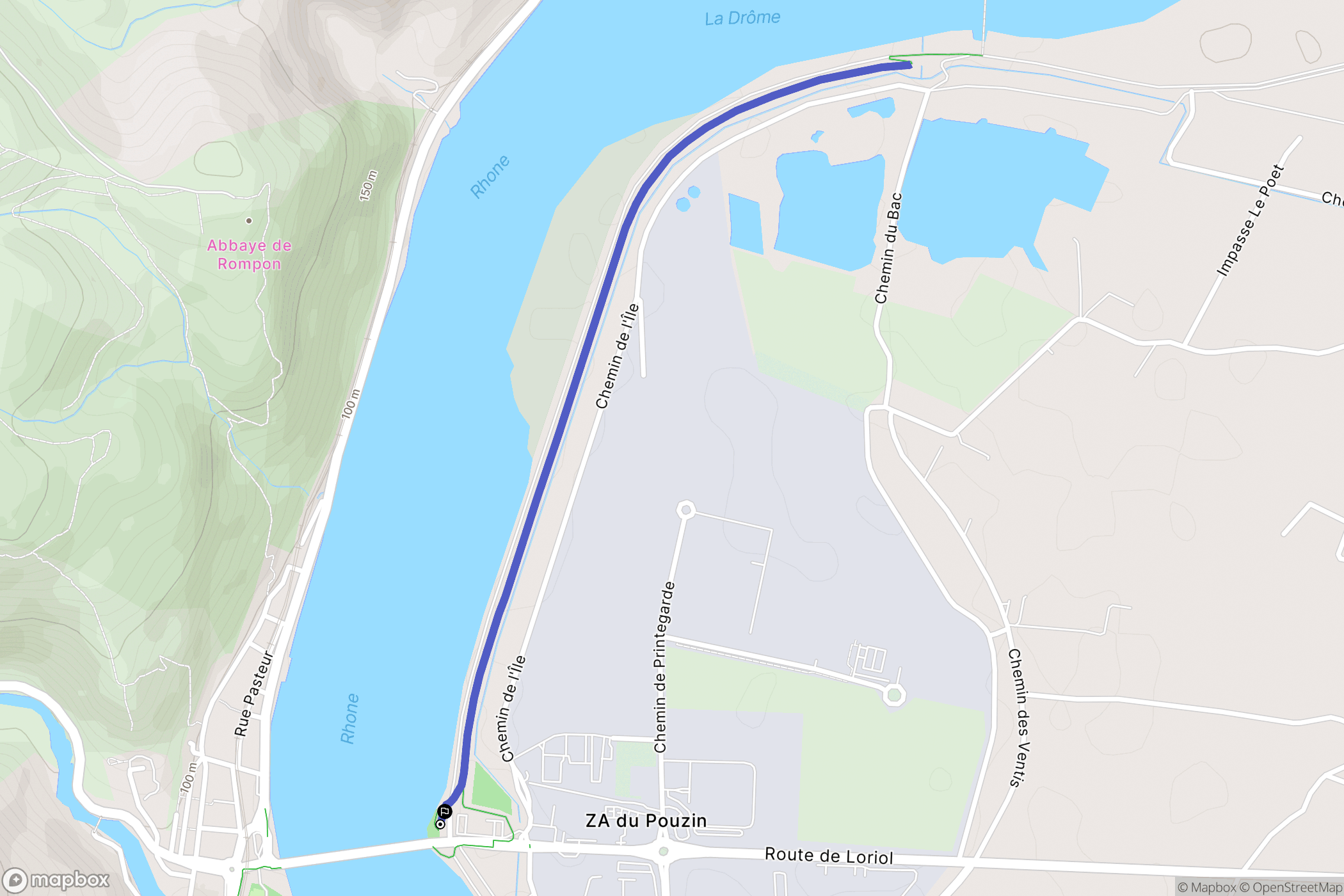 Le Pouzin : carte du parcours de randonnée - France