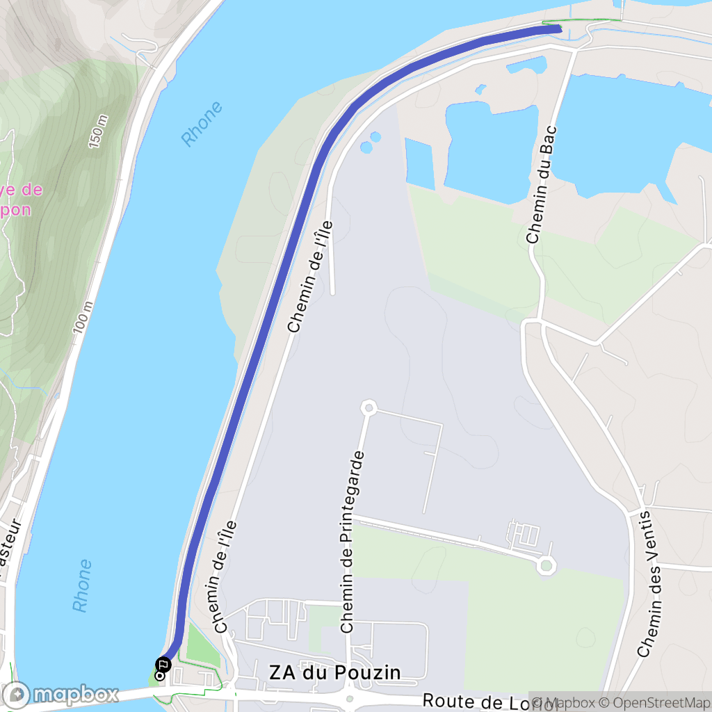 Le Pouzin : carte du parcours de randonnée - France