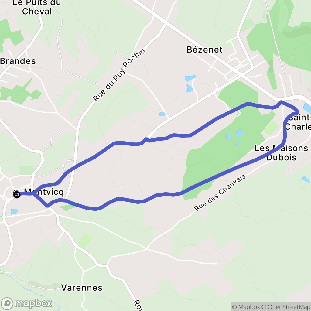 Montvicq : carte du parcours de randonnée - France