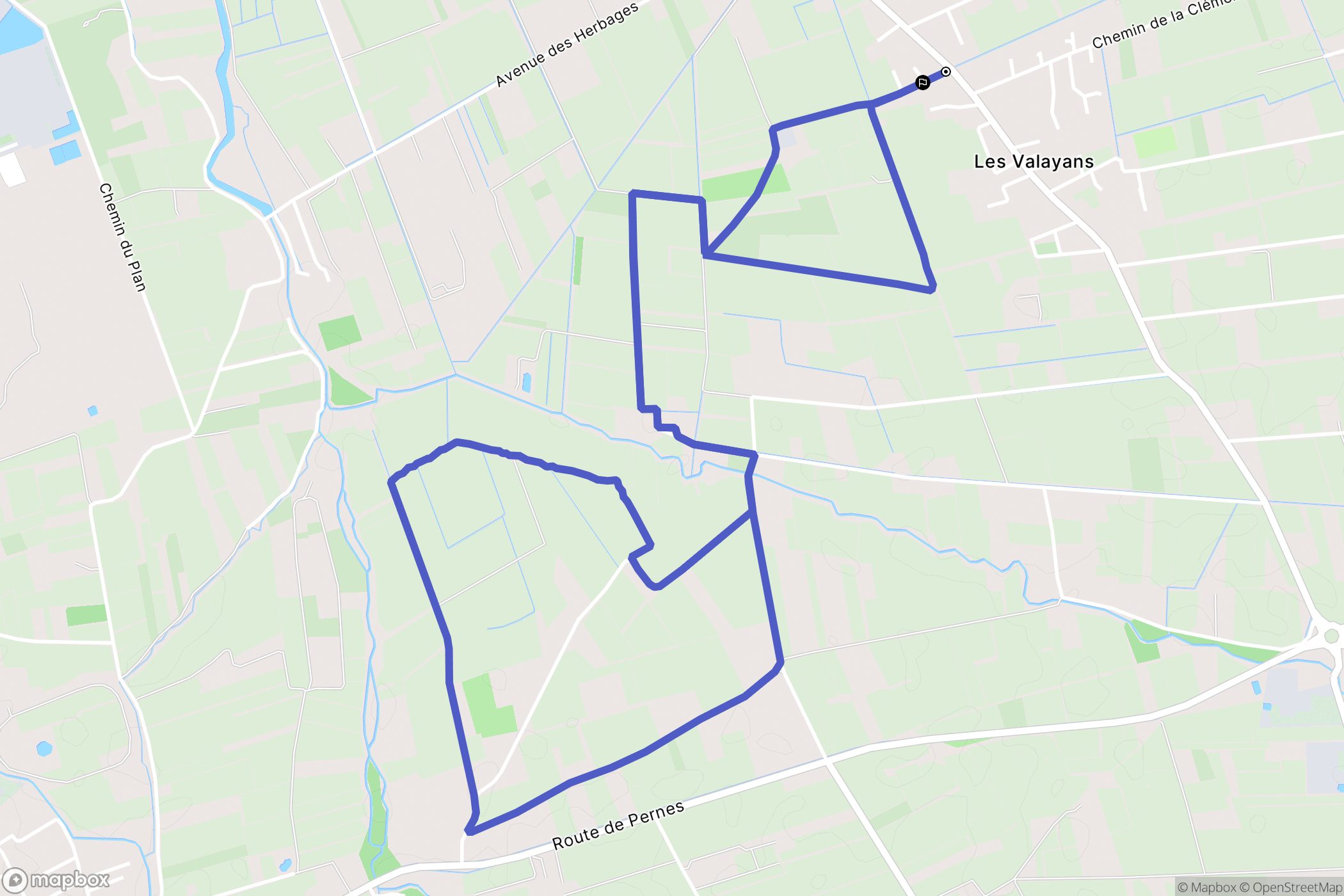 Pernes-les-Fontaines : carte du parcours de randonnée - France